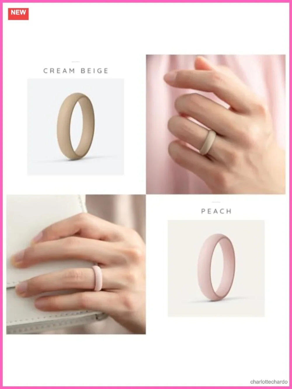 Silicone Bridal Rings Set for Women, Wedding Bands 5.5mm Wide, Pack of 5